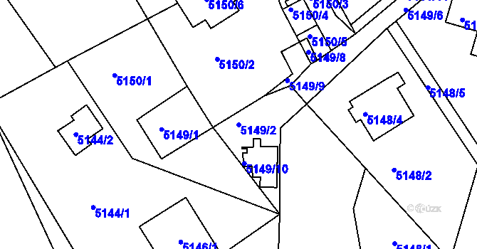 Parcela st. 5149/2 v KÚ Lískovec u Frýdku-Místku, Katastrální mapa
