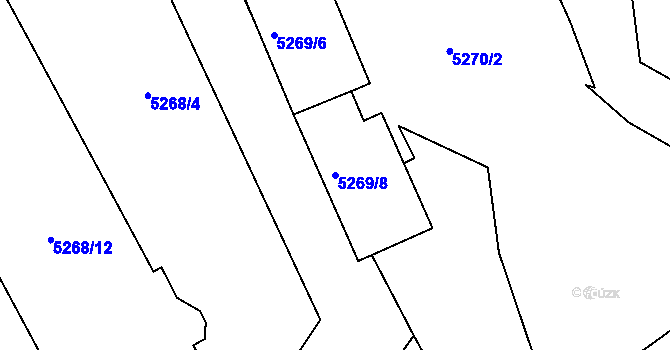 Parcela st. 5269/8 v KÚ Lískovec u Frýdku-Místku, Katastrální mapa