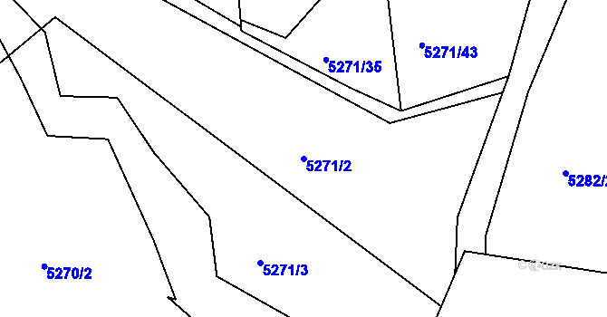 Parcela st. 5271/2 v KÚ Lískovec u Frýdku-Místku, Katastrální mapa