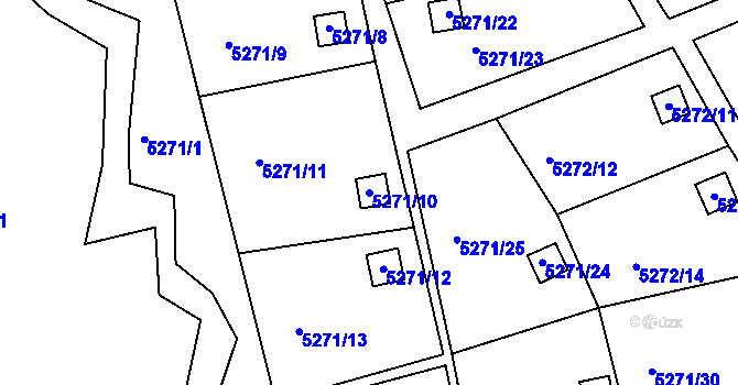 Parcela st. 5271/10 v KÚ Lískovec u Frýdku-Místku, Katastrální mapa