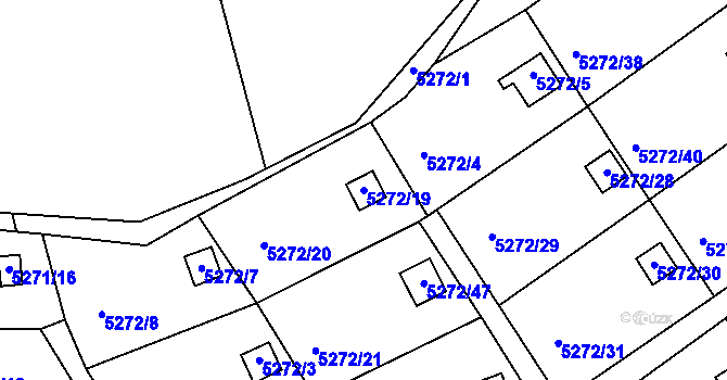 Parcela st. 5272/19 v KÚ Lískovec u Frýdku-Místku, Katastrální mapa