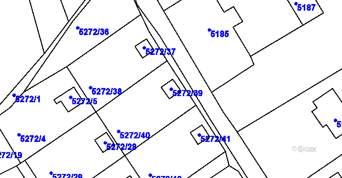 Parcela st. 5272/39 v KÚ Lískovec u Frýdku-Místku, Katastrální mapa
