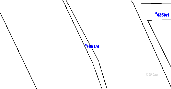 Parcela st. 7651/4 v KÚ Lískovec u Frýdku-Místku, Katastrální mapa