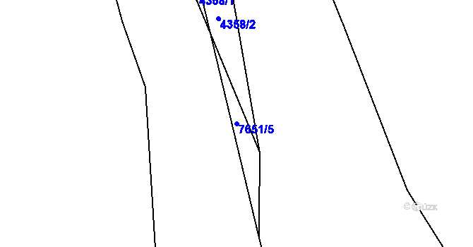 Parcela st. 7651/5 v KÚ Lískovec u Frýdku-Místku, Katastrální mapa