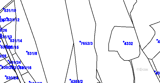 Parcela st. 7652/3 v KÚ Lískovec u Frýdku-Místku, Katastrální mapa