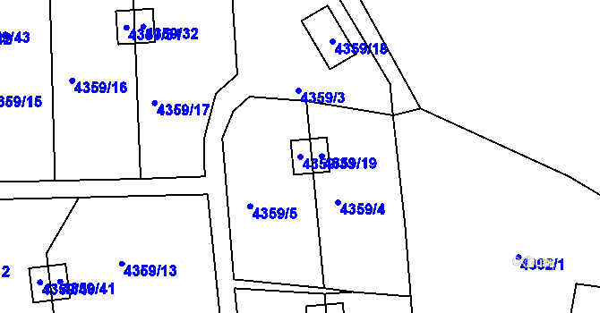 Parcela st. 4359/33 v KÚ Lískovec u Frýdku-Místku, Katastrální mapa