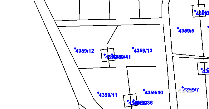 Parcela st. 4359/40 v KÚ Lískovec u Frýdku-Místku, Katastrální mapa
