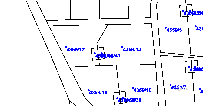 Parcela st. 4359/41 v KÚ Lískovec u Frýdku-Místku, Katastrální mapa