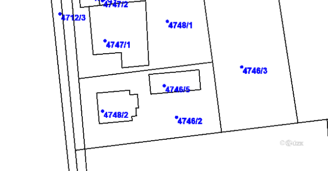 Parcela st. 4746/5 v KÚ Lískovec u Frýdku-Místku, Katastrální mapa