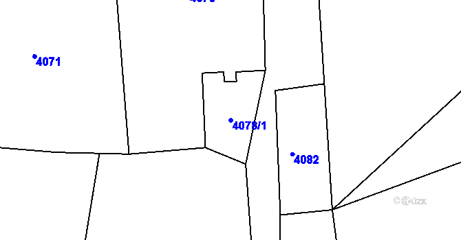 Parcela st. 4078/1 v KÚ Lískovec u Frýdku-Místku, Katastrální mapa