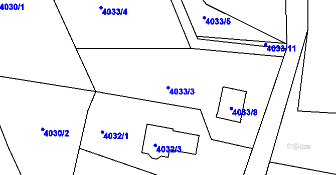Parcela st. 4033/3 v KÚ Lískovec u Frýdku-Místku, Katastrální mapa