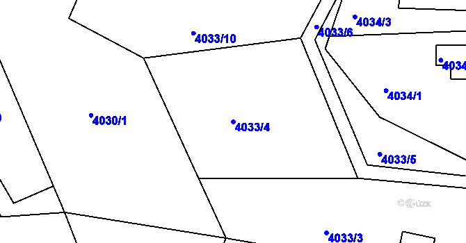Parcela st. 4033/4 v KÚ Lískovec u Frýdku-Místku, Katastrální mapa