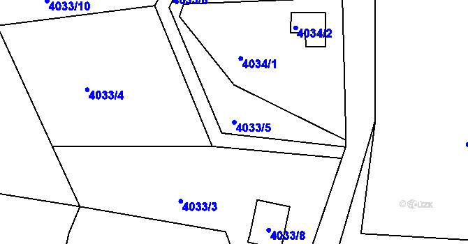 Parcela st. 4033/5 v KÚ Lískovec u Frýdku-Místku, Katastrální mapa