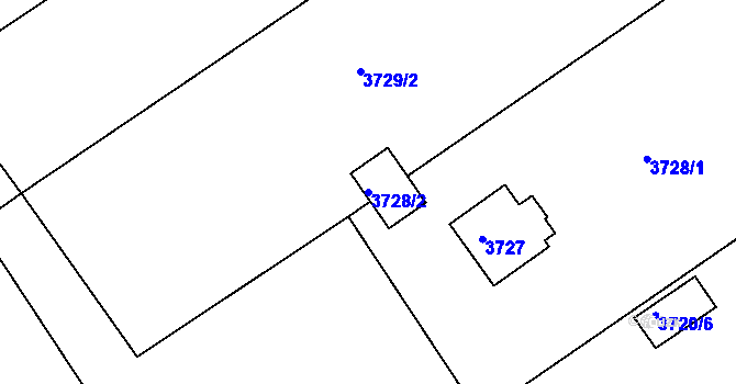 Parcela st. 3728/2 v KÚ Lískovec u Frýdku-Místku, Katastrální mapa