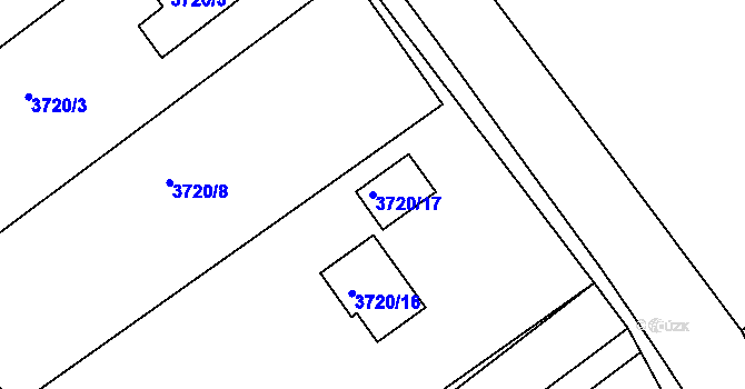Parcela st. 3720/17 v KÚ Lískovec u Frýdku-Místku, Katastrální mapa
