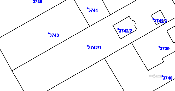 Parcela st. 3742/1 v KÚ Lískovec u Frýdku-Místku, Katastrální mapa