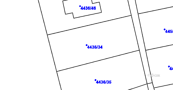 Parcela st. 4436/34 v KÚ Lískovec u Frýdku-Místku, Katastrální mapa