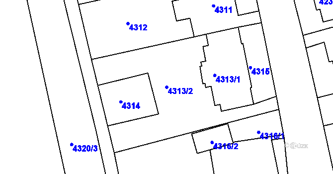 Parcela st. 4313/2 v KÚ Lískovec u Frýdku-Místku, Katastrální mapa