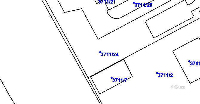 Parcela st. 3711/24 v KÚ Lískovec u Frýdku-Místku, Katastrální mapa
