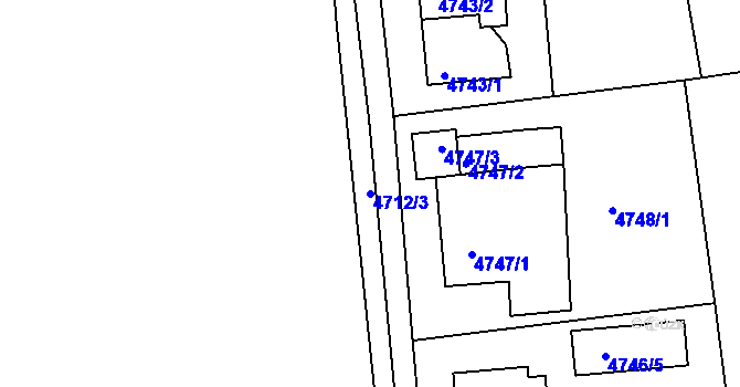 Parcela st. 4712/3 v KÚ Lískovec u Frýdku-Místku, Katastrální mapa