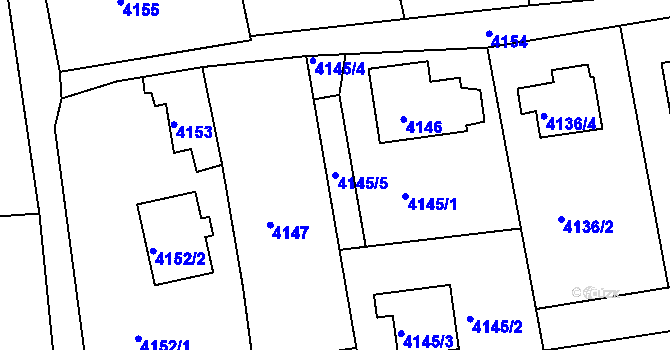 Parcela st. 4145/5 v KÚ Lískovec u Frýdku-Místku, Katastrální mapa
