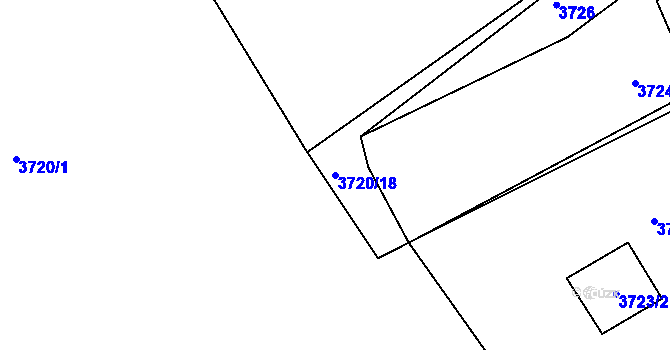 Parcela st. 3720/18 v KÚ Lískovec u Frýdku-Místku, Katastrální mapa