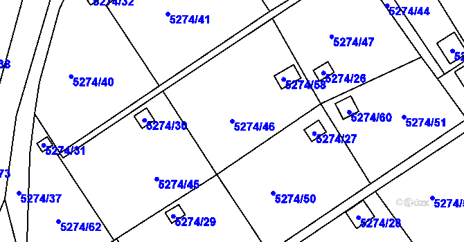 Parcela st. 5274/46 v KÚ Lískovec u Frýdku-Místku, Katastrální mapa