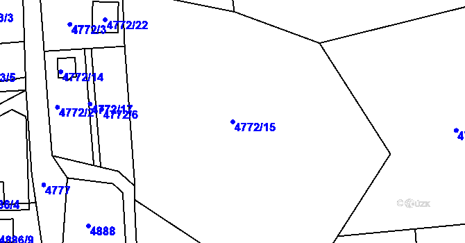 Parcela st. 4772/15 v KÚ Lískovec u Frýdku-Místku, Katastrální mapa