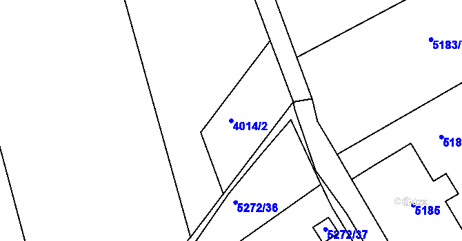 Parcela st. 4014/2 v KÚ Lískovec u Frýdku-Místku, Katastrální mapa