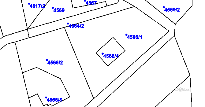 Parcela st. 4566/4 v KÚ Lískovec u Frýdku-Místku, Katastrální mapa