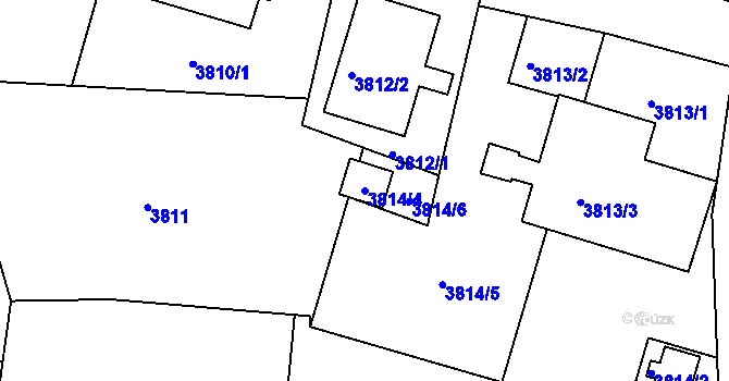 Parcela st. 3814/4 v KÚ Lískovec u Frýdku-Místku, Katastrální mapa