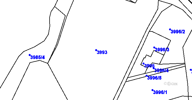Parcela st. 3993 v KÚ Lískovec u Frýdku-Místku, Katastrální mapa