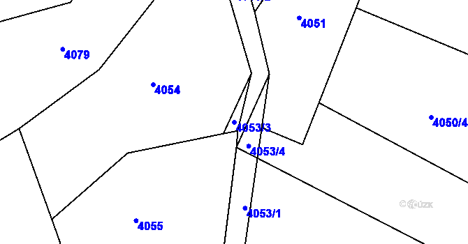 Parcela st. 4053/3 v KÚ Lískovec u Frýdku-Místku, Katastrální mapa