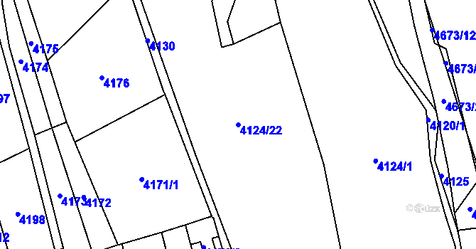 Parcela st. 4124/22 v KÚ Lískovec u Frýdku-Místku, Katastrální mapa