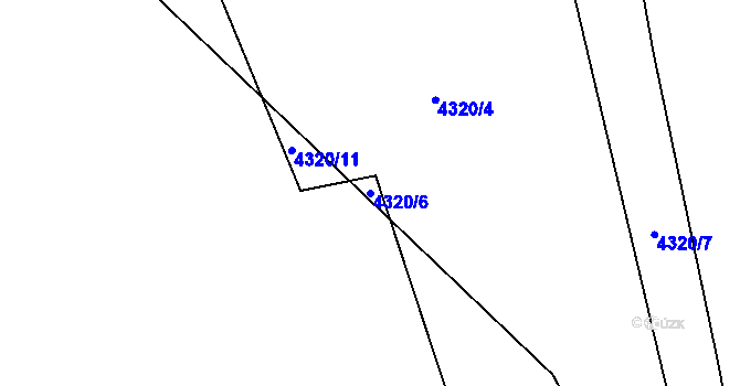 Parcela st. 4320/6 v KÚ Lískovec u Frýdku-Místku, Katastrální mapa