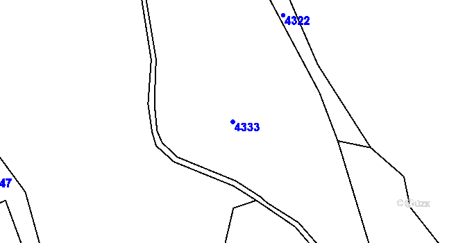 Parcela st. 4333 v KÚ Lískovec u Frýdku-Místku, Katastrální mapa