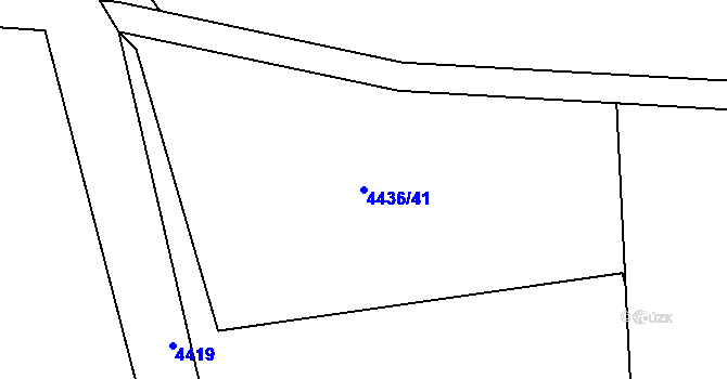 Parcela st. 4436/41 v KÚ Lískovec u Frýdku-Místku, Katastrální mapa