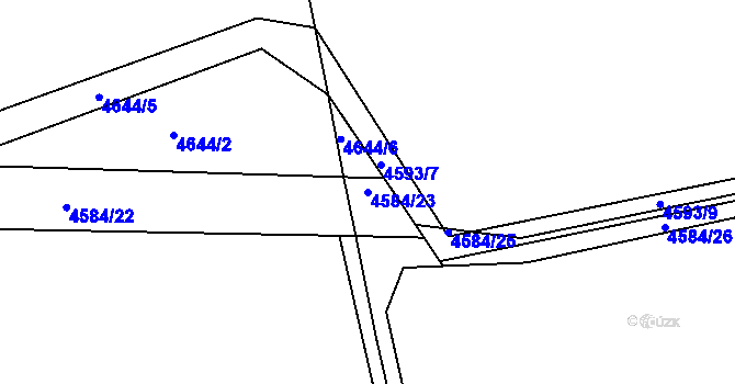 Parcela st. 4584/23 v KÚ Lískovec u Frýdku-Místku, Katastrální mapa