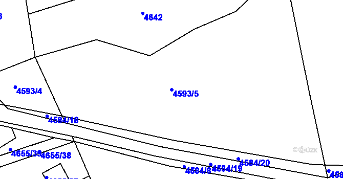Parcela st. 4593/5 v KÚ Lískovec u Frýdku-Místku, Katastrální mapa