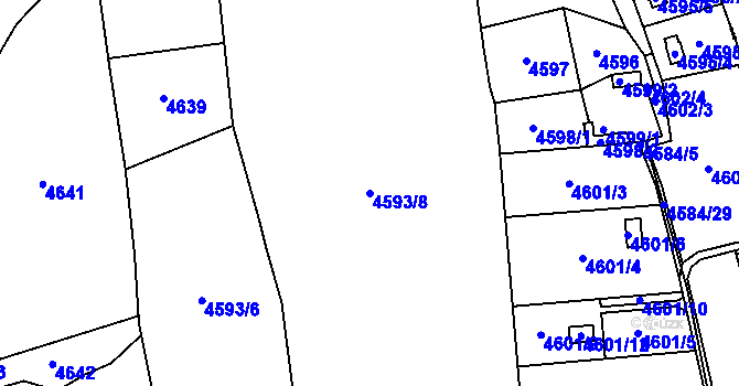 Parcela st. 4593/8 v KÚ Lískovec u Frýdku-Místku, Katastrální mapa