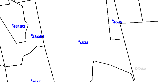 Parcela st. 4634 v KÚ Lískovec u Frýdku-Místku, Katastrální mapa