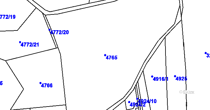 Parcela st. 4765 v KÚ Lískovec u Frýdku-Místku, Katastrální mapa