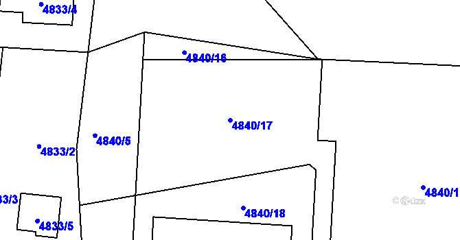 Parcela st. 4840/17 v KÚ Lískovec u Frýdku-Místku, Katastrální mapa