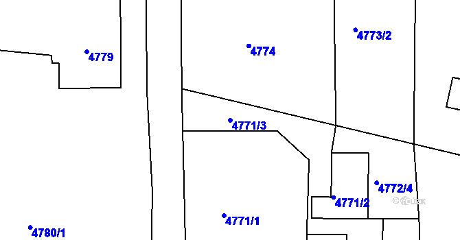 Parcela st. 4771/3 v KÚ Lískovec u Frýdku-Místku, Katastrální mapa