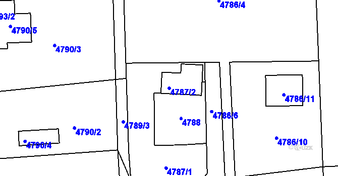 Parcela st. 4787/2 v KÚ Lískovec u Frýdku-Místku, Katastrální mapa