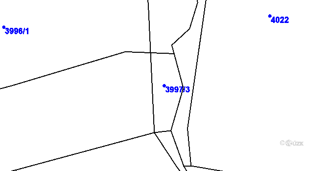 Parcela st. 3997/3 v KÚ Lískovec u Frýdku-Místku, Katastrální mapa