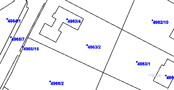 Parcela st. 4963/2 v KÚ Lískovec u Frýdku-Místku, Katastrální mapa