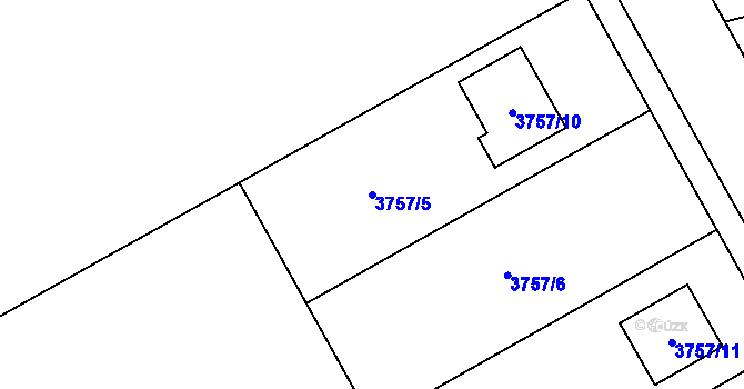 Parcela st. 3757/5 v KÚ Lískovec u Frýdku-Místku, Katastrální mapa
