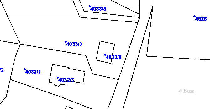 Parcela st. 4033/8 v KÚ Lískovec u Frýdku-Místku, Katastrální mapa