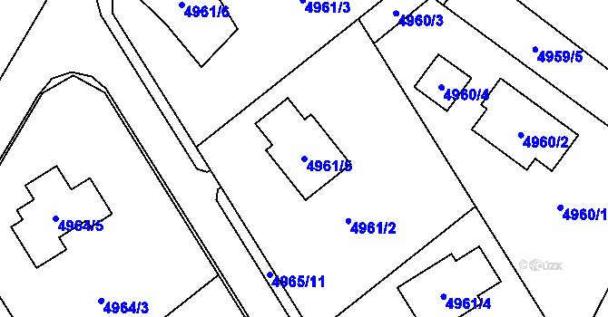 Parcela st. 4961/5 v KÚ Lískovec u Frýdku-Místku, Katastrální mapa